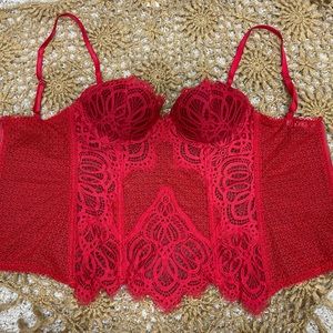 Victoria’s Secret red lace corset